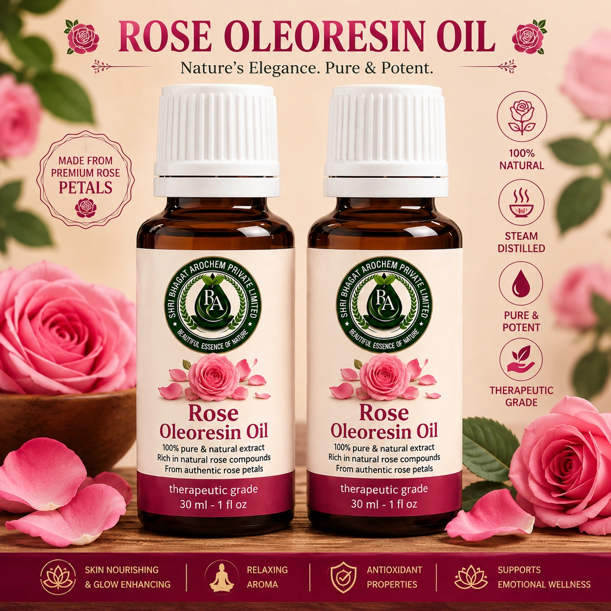 Rose oleoresin oil