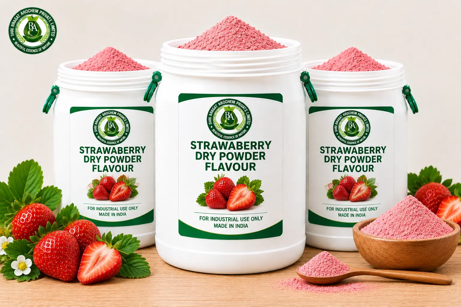 Strawaberry dry powder flavour